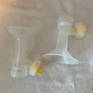 Women’s Melada Breast Pump Flanges Clear Yellow 27mm Set of 2 Feeding